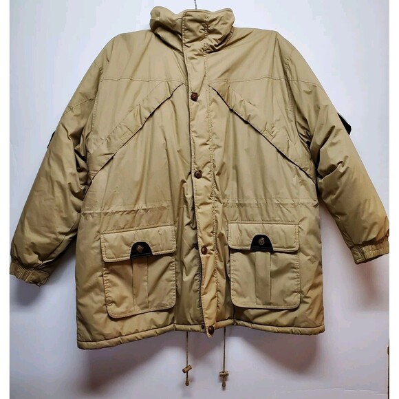 John Blair Men’s Parka Coat 3XL TL Hoodie Chestnut 7 Pockets Full Zip Hook &Loop - Picture 4 of 16